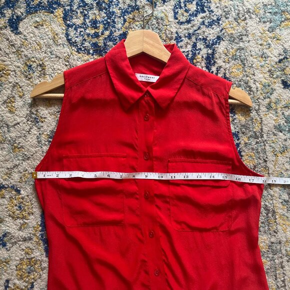 Silk Equipment Sleeveless Shirtdress - Picture 6 of 6